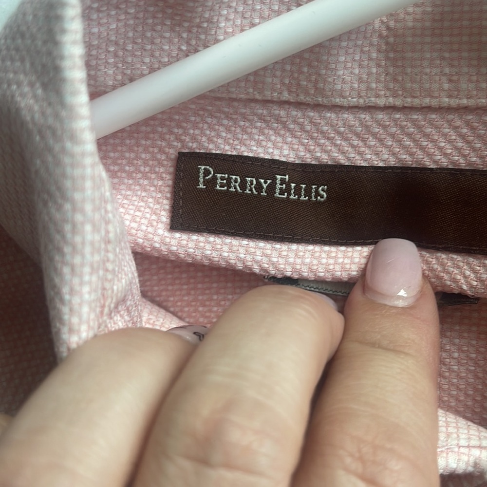 Perry Ellis salmon colored button down